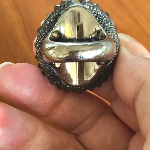 Swarovski Ring Black Hematite Jet Vesue Cocktail - Picture 12 of 12